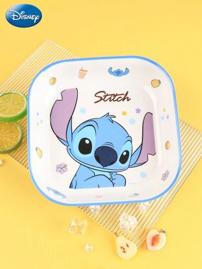 Disney 可爱方形餐盘，耐用陶瓷材质，防滑防烫，家用厨房用品，早餐麦片汤碗，收藏品，生日礼物，厨房必备，圣诞礼物，教育用品