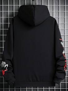 Kangaroo Sweatshirt With Various Stretewer Prints - 黑色 - 查看 2