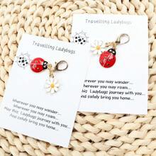 1个/2个可爱瓢虫雏菊钥匙扣，口袋抱枕礼物，想念你的拥抱，拥抱信物，生日、婚礼、情人节、节日、毕业、圣诞节装饰、鼓励卡、返校、旅行伴侣瓢虫钥匙扣汽车配件包挂饰字母哥特Y2K包包配件挂绳带证件夹汽车配件包挂饰汽车配件老师朋友姐妹礼物创意 - 紅色 - 查看 9