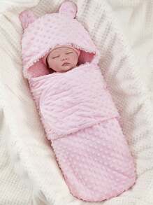 1 pièce Couverture de réception en peluche adorable, enveloppe de swaddle douce pour bébés garçons et filles, convient pour 0-6 mois, cadeau parfait pour la baby shower