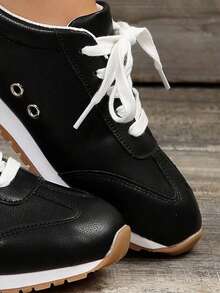 1雙青少年輕便、時尚且透氣的運動鞋 - 黑色 - 查看 6