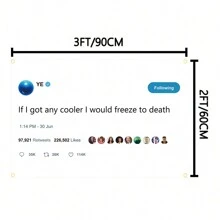 Si fuera talla grande genial, me congelaría hasta la muerte. Bandera de tapiz con meme divertido con cuatro decoraciones de latón para dormitorio universitario, sala de hombres, dormitorio de fraternidad, Navidad - Multicolor - Ver 5