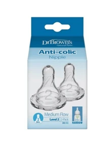 Dr. Brown´s Kit de 2 Tetinas Estándar Nivel 2  3m+ - transparente - Ver 1