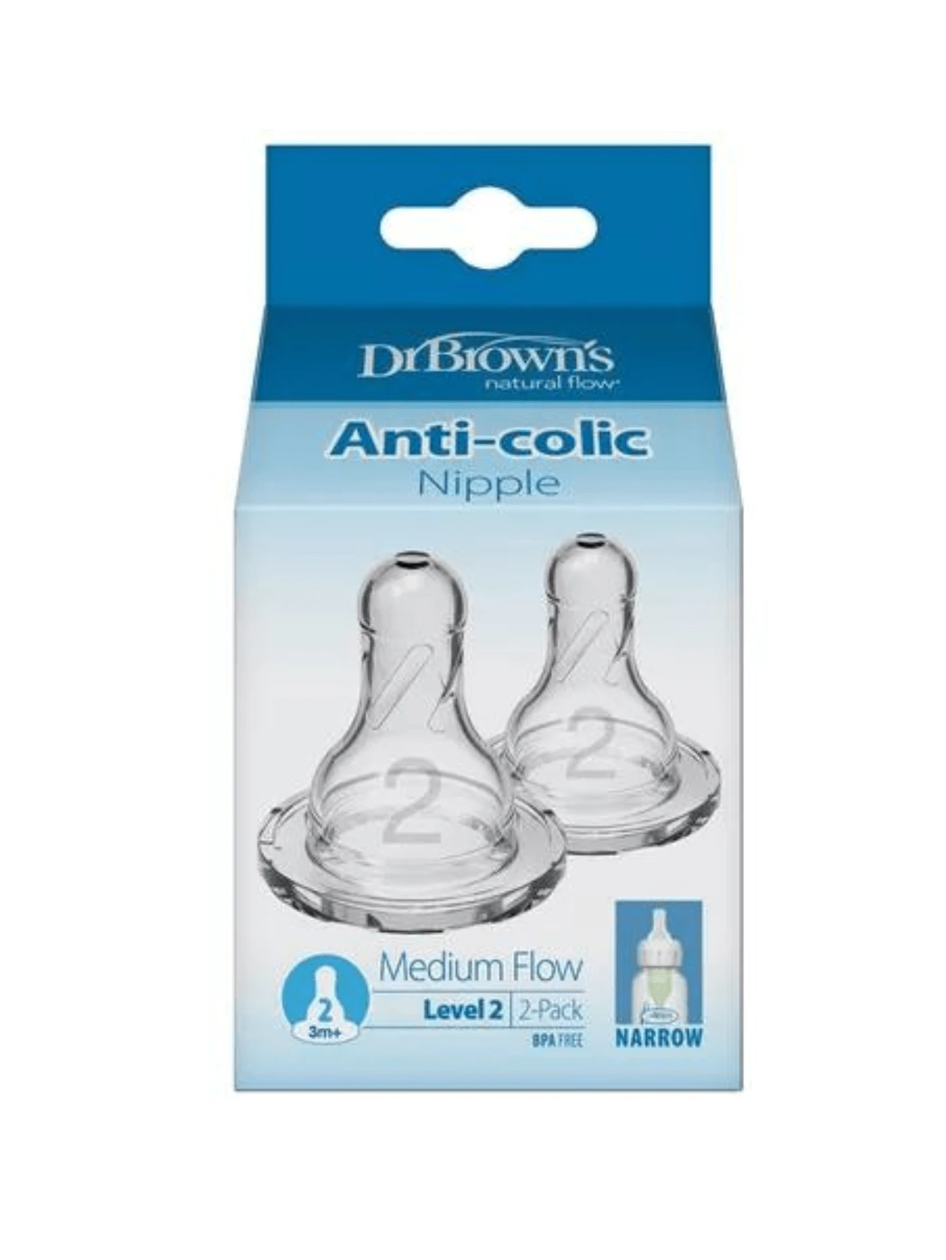 Dr. Brown´s Kit de 2 Tetinas Estándar Nivel 2 3m+ - transparente - Ver 1