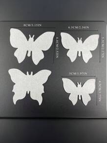 Milkmico 50 片威化纸杯蛋糕装饰蛋糕 DIY 白色空白蝴蝶蛋糕装饰生日混合尺寸和白色 - 白色 - 查看 2