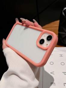 Minimalist Pink Solid Color Material Transparent Acrylic Phone Case Compatible With IPhone 17 Pro Max/17 Pro/17 Air/17/16 Pro Max/16/16 Pro/16 Plus/16E/15/15 Plus/15 Pro/15 Pro Max/11/12/13/14 Pro Max/11 Pro/11 Pro Max/12 Pro/12 Pro Max/13 Pro/13 Pro Max/7 Plus/14 Pro/14 Pro Max/14 Plus Hard Case Spring Pastel Gift - Pink - View 8
