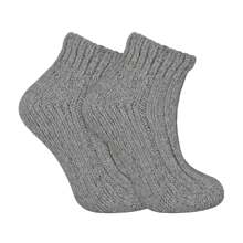 Sock Snob 1 Pack Ladies Chunky Ribbed Low Cut Wool Blend Ankle Socks (Navy) - Fast Shipping And Quick Delivery - Grey - View 1