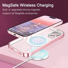 Hadaasi 3片钢化玻璃膜 + 1个闪粉磁吸透明手机壳，带屏幕保护膜和集成摄像头镜头保护，硅胶超薄防指纹无线[不泛黄]，透明电镀手机壳，兼容苹果17pro/17promax/苹果Air/17/16pro/16promax/16plus/16/15pro/15promax/15plus/15/14pro/14plus/14pro/13promax/13/12pro/12promax/12/11promax/11/11/11pro - 3片強化膜+粉紅手機殼 - 查看 9