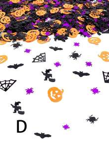 30g/包黑色蝙蝠、蜘蛛、南瓜及异形金属闪光纸五彩纸屑装饰品，适用于万圣节、圣诞节 - 彩色 - 查看 11