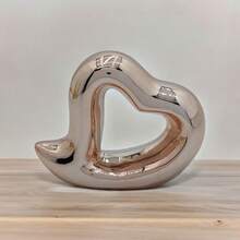 Vased Heart Decorative Porcelain Ornament - 玫瑰金色 - 查看 2