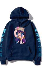 Kangaroo Sweatshirt Drawing Woman Anime Unisex - Màu xanh hải quân - Xem 2