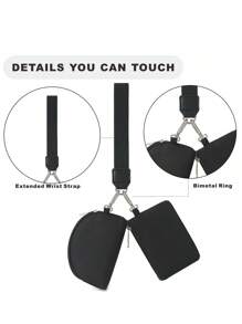 2pcs Multifunctional Fashion Women's Wrist Bag Simple Bank Card Coin Purse Portable Mini Coin Storage Bag Simple Key Card Bag Wristlet Keychain Wristlet Wallet Car Accessories Bag Charm School Letter Cute Goth Y2k Gifts For Mother, Father, Graduation, And Teacher - Multicolor - View 3