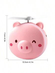 3 en 1 Espejo de maquillaje de cerdo rosa Ventilador de retención portátil Cargador USB Ventilador pequeño con luz de relleno LED Espejo de belleza Espejo portátil para estudiantes Espejo de luz de relleno Lindo regalo de cumpleaños - Azul - Ver 4