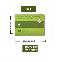 Bloque para acuarelas BAOHONG de 32K con 20 hojas de 300g, libro de bocetos de acuarela, suministros artísticos, regalo para el Día de la Madre