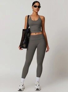 MASKERT Women's Yoga Suit With Cup Cups And Camisole, Sports Vest With High Elasticity, Home Commuting Vest T-Shirt For Comfortable Wearing