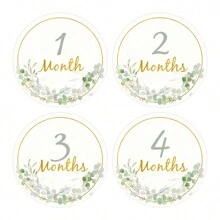 12pcs/Set Month Sticker Card For Newborn, Milestone Blanket Photography Background, For Pregnant Womenbaby Shower Family Decorations Gifts Baby Shower Easter Gift Sthings For Girls/Boys