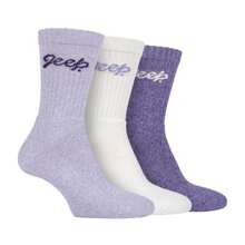 Jeep Ladies Ribbed Outdoor Boot Socks - 3 Pack, Reinforced Heel And Toe Hiking Socks (Slate / Grey) - Fast Shipping And Quick Delivery - Purple - View 1