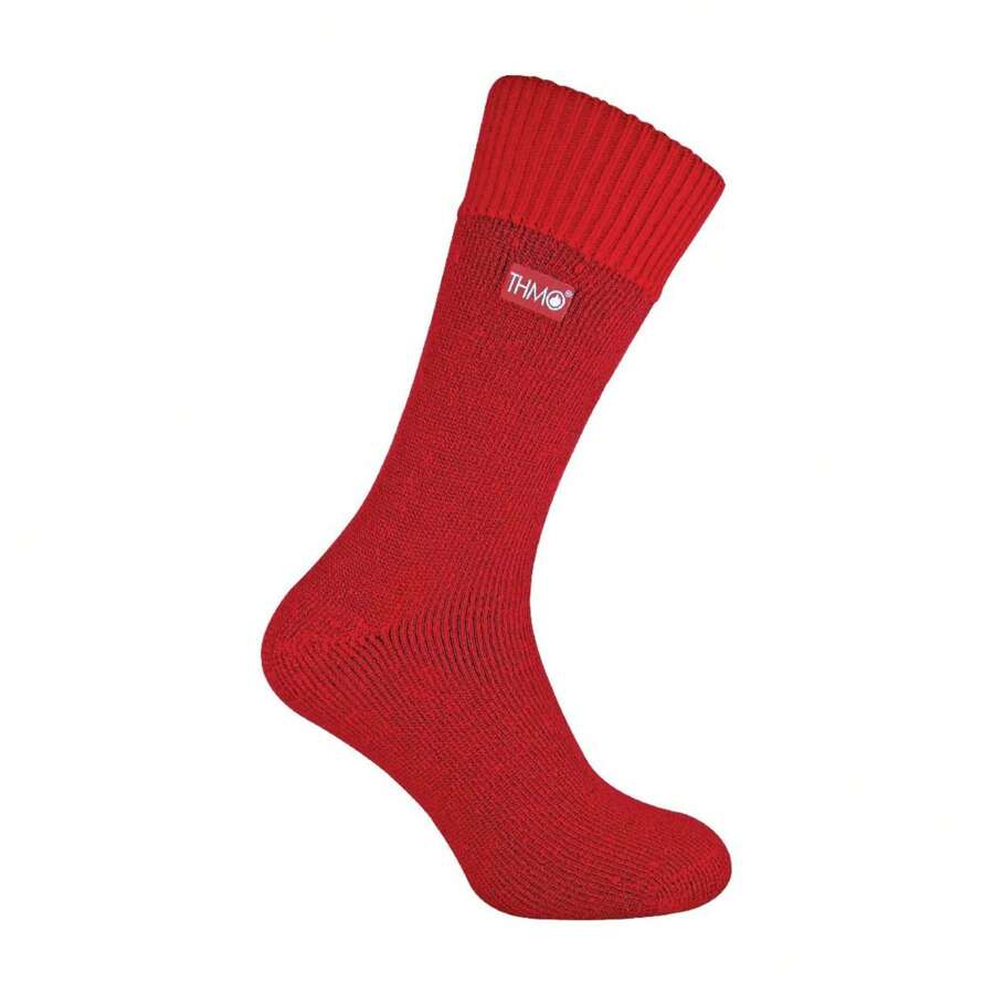 THMO Mens Thick Winter Thermal Socks With Seamless Toe (Black) - Fast Shipping And Quick Delivery - Red - View 1