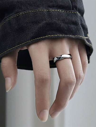 1 件男女通用莫比乌斯无尽戒指，高端时尚简约个性化戒指，适合万圣节、音乐节等场合的装饰