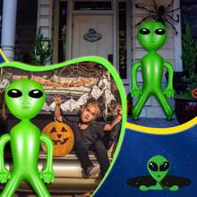 1 pieza Globo inflable verde de alien de 90 cm para fiesta en la piscina, decoraciones de fiesta de cumpleaños con tema de alien - Multicolor - Ver 6