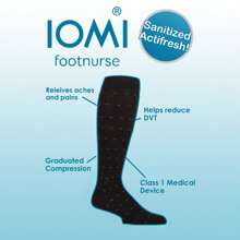 IOMI 1 Pack Mens 18 MmHg Graduated Compression Flight Socks For DVT (Black (Squares)) - Fast Shipping And Quick Delivery - Black - View 2