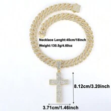 1pc Men's Fashion Ice Cross Pendant Necklace  Protection Symbol - Cross Necklace - View 4