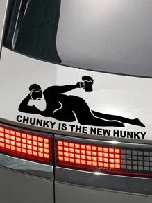 1 Pc Chunky Is The New Hunky Funny Car Decal Sticker Car Window Sticker Christmas Car Rear Window Sticker Santa Claus Car Vinyl Sticker - one-size - View 10