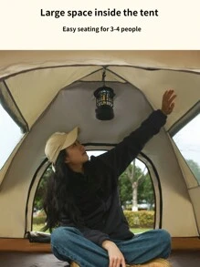 自动户外露营帐篷，便携式可折叠遮阳防水防蚊帐篷，适合旅行 - 金流沙 - 查看 5