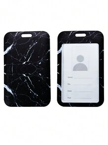 1pc Black Marble Detachable Lanyard With ID Card Holder & Metal Key Clasp, Keychain, Lovely Marble Buckle Lanyard With Phone Strap, Best For Women, Teachers, Students, Employees, Ideal Teacher's Day Car Accessories Bag Charm Backpack For School Cute Goth Y2k Halloween Accessories Teachers Day Christmas Gift Ideas Bag Accessories Lanyards With Id Holder Car Accessories Bag Charms