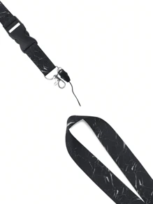 1pc Black Marble Detachable Lanyard With ID Card Holder & Metal Key Clasp, Keychain, Lovely Marble Buckle Lanyard With Phone Strap, Best For Women, Teachers, Students, Employees, Ideal Teacher's Day Car Accessories Bag Charm Backpack For School Cute Goth Y2k Halloween Accessories Teachers Day Christmas Gift Ideas Bag Accessories Lanyards With Id Holder Car Accessories Bag Charms