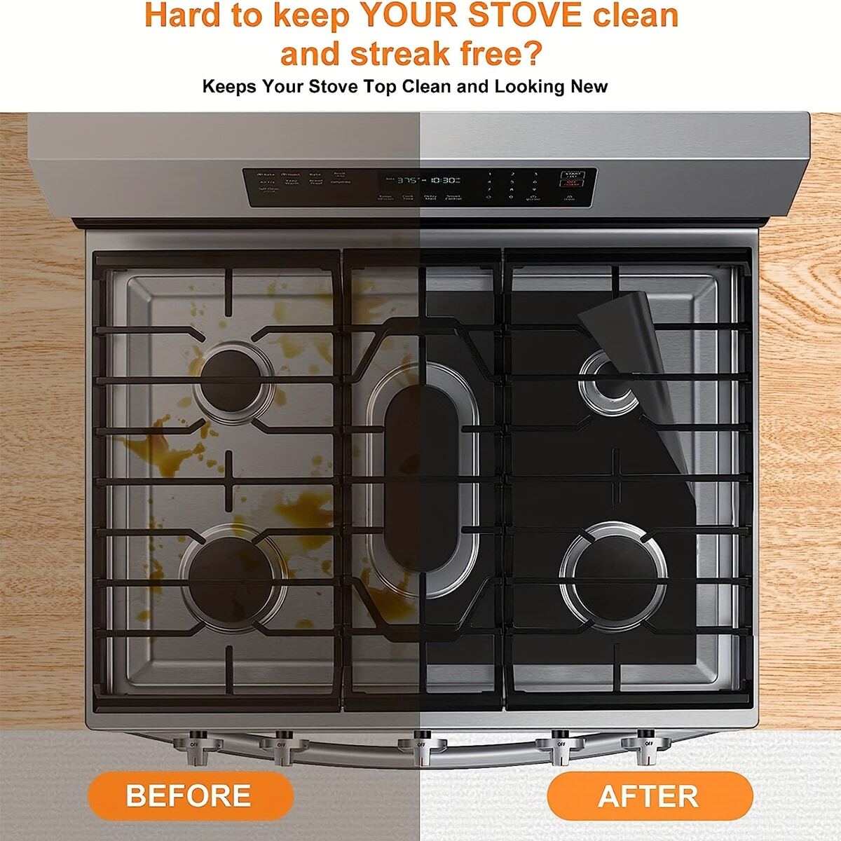 1 Piece Of HeatResistant Gas Stove Cover Reusable, Non Stick, Washable Gas Stove Top Cover