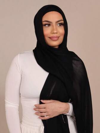 1 件加大码 180*90 厘米女士纯色透气柔软莫代尔头巾头巾头带适合 Abaya 女士面纱