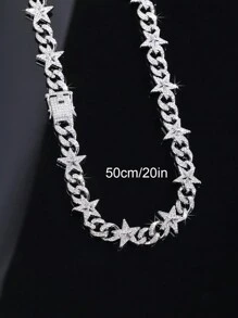 1件欧美时尚嘻哈风格星星手链项链，镶嵌水钻，街头配饰 - A - 查看 18