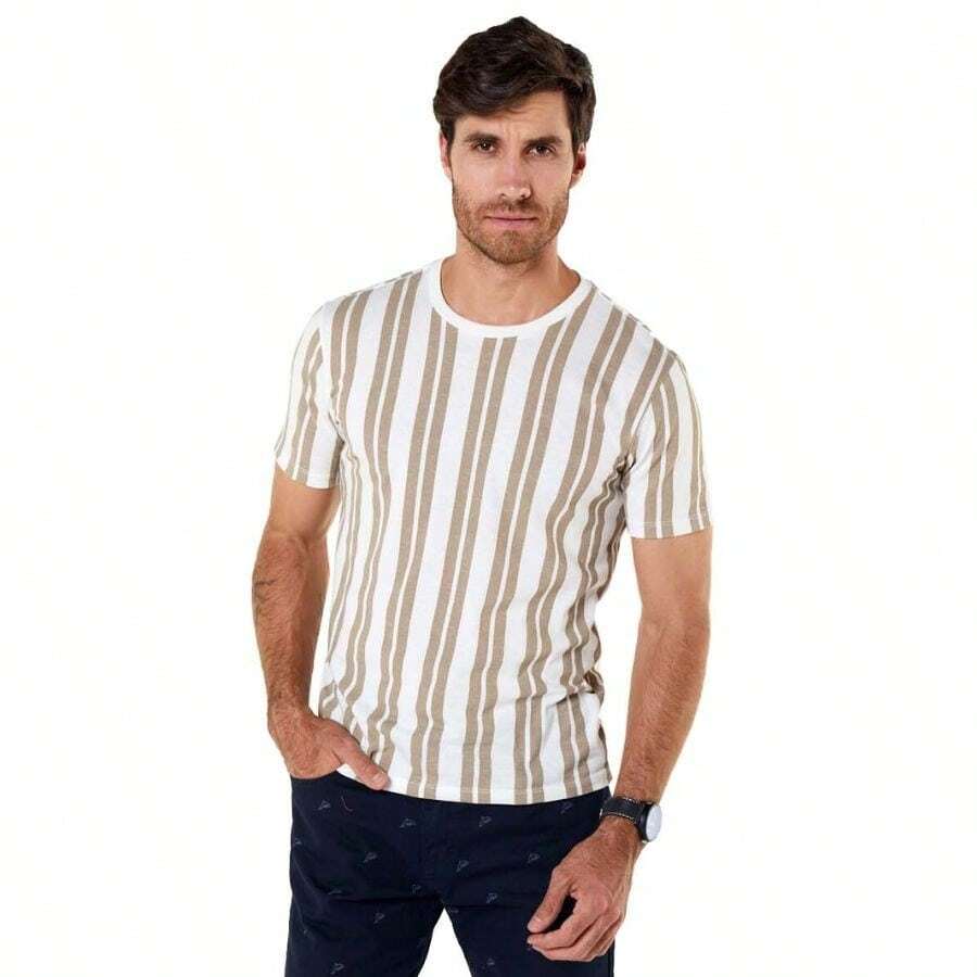Playera Caballero Blanco Multi Manga Corta Estampada 158147 - Multicolor - Ver 1