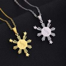 1pc Unisex Stainless Steel Philippine Map Pendant Necklace, 2 Colors Available - Philippines Map - View 8