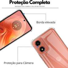 Case Cover + 2 3D Glass Films For Moto G04S 6.56" - 透明的 - 查看 5