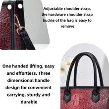 Light Luxury High-End Genuine Leather Texture Crocodile Pattern Handbag, Fashionable Large Capacity Three Piece Set, Versatile Single Shoulder Crossbody Bag