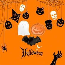 1pc Halloween Ghost Pumpkin Bat Candy Dish Decorative Plastic Serving Tray - Multicolor - View 5