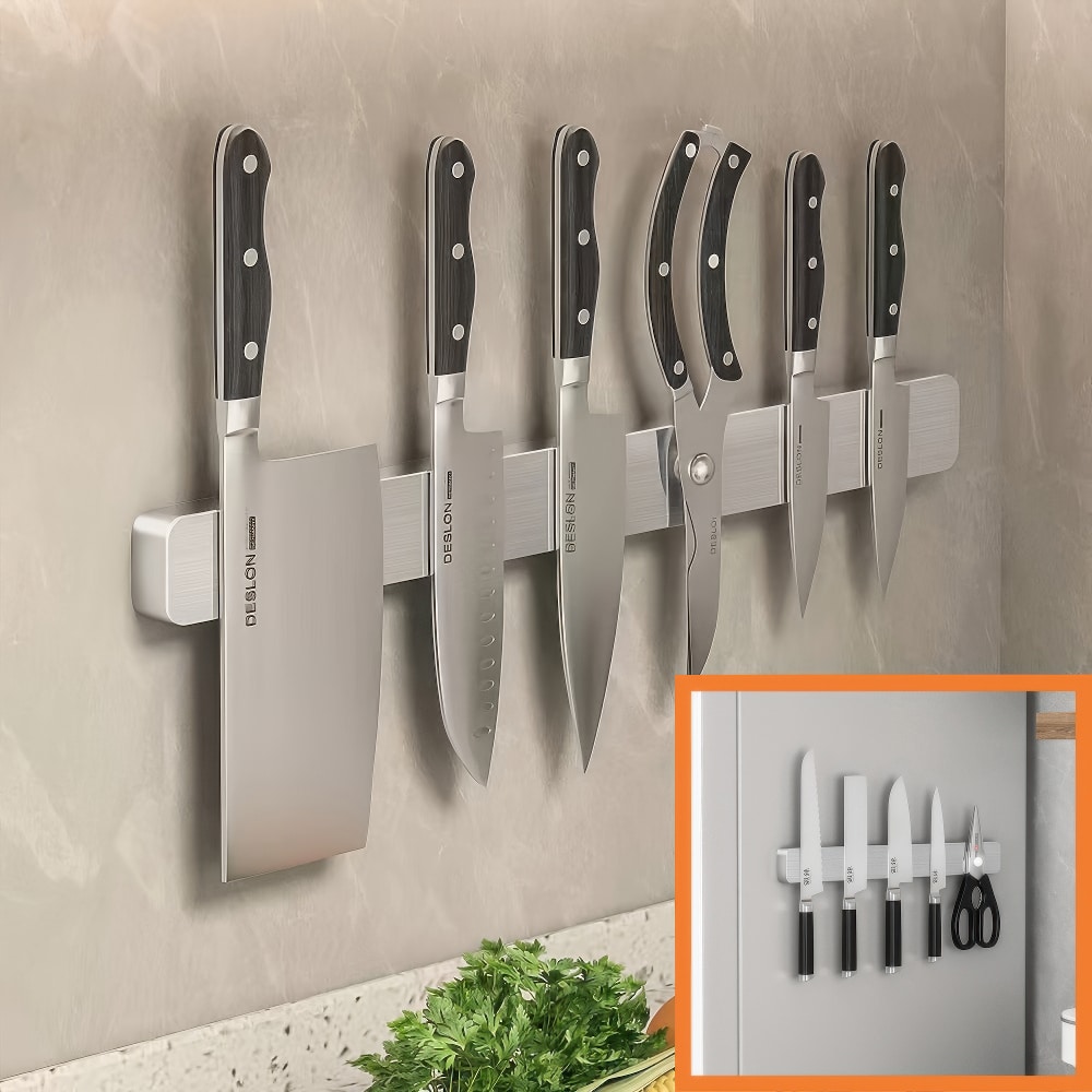 Magnetic Refrigerator 19.7-Inch Magnetic Knife Holder-Double-Sided Refrigerator Magnetic Knife Belt-Magnetic Knife Bar-304 Stainless Steel Kitchen Tool Holder/Rack (Upgrade)