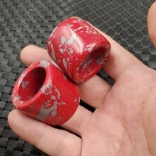 1 件天然玉拇指环，宝石手指，多种款式和颜色可供选择，手工制作的独特宽环，通用环直径，护身符戒指，男士戒指，送给丈夫的礼物。 - E - 查看 2