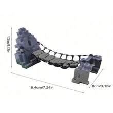 2024 New MOC Construction Toy Series Suspension Bridge Cliff Top Bridge Building Blocks Accessory Room Decoration - Suspension Bridge Series - View 3