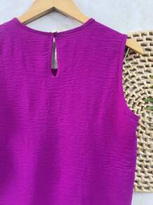 Women's Blouse Dune Regatta Top With Button - Rose Red - View 4