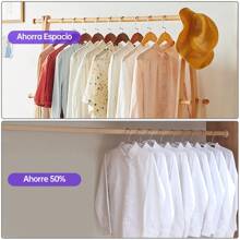50 Ganchos para Ropa Perchas - Percha de Acero Inoxidable Sólida 42 CM Metal Ligero Resistente y Duradera para Chaqueta Pantalones Estándar Ahorro de Espacio Perchas para el Hogar para Adultos - Plateado - Ver 7