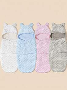 1 pièce Couverture de réception en peluche adorable, enveloppe de swaddle douce pour bébés garçons et filles, convient pour 0-6 mois, cadeau parfait pour la baby shower