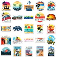 50 张加州涂鸦贴纸，户外旅行装饰贴纸，适用于行李箱、手机、笔记本电脑、水瓶、头盔、滑板、文具、摩托车 - 50張加州-1134 - 查看 4