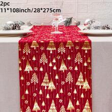 1/2 cuộn 11 "X108" Bông tuyết mùa đông, Cây Giáng sinh, Khăn trải bàn dài hình chữ nhật hình nai sừng tấm có thể giặt và chống nhăn, có nhiều màu sắc - Khăn trải bàn dài hình chữ nhật hình bông tuyết màu xanh lá cây, Giáng sinh và năm mới bằng vàng, Trang trí lễ Giáng sinh mùa đông theo mùa cho Halloween, năm mới, nhà, bữa tiệc, tiệc, trang trí bàn ăn, trang trí nhà cửa, trang trí Giáng sinh, đồ dùng tiệc - Nhiều màu - Xem 29