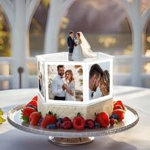 TX 1set 8pcs Transparent Acrylic Photo Frame Cake Stand, DIY Hexagonal Cake Layer Separator, Tabletop Decoration For Wedding, Birthday, Graduation, Anniversary Themed Cake Display, Customize Cake Presentation - Transparent - View 10