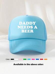 1pc Unisex Funny Printed Foam Mesh Trucker Cap, Suitable For Everyday Wear, Outdoor Travel, Hiking, Beach Vacation