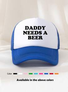 1pc Unisex Funny Printed Foam Mesh Trucker Cap, Suitable For Everyday Wear, Outdoor Travel, Hiking, Beach Vacation