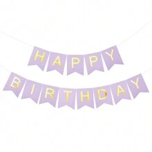 Un set de regalo de cumpleaños de 6 piezas para mujeres de 4, 5, 6, 7, 8, 9 y 10 años, que incluye una corona de cumpleaños, un cinturón, un adorno para tarta, velas de cumpleaños, globos de papel de aluminio y una pancarta de "Feliz Cumpleaños". Decoraciones de cumpleaños para damas, suministros para fiestas de cumpleaños (Púrpura) - Morado - Ver 3